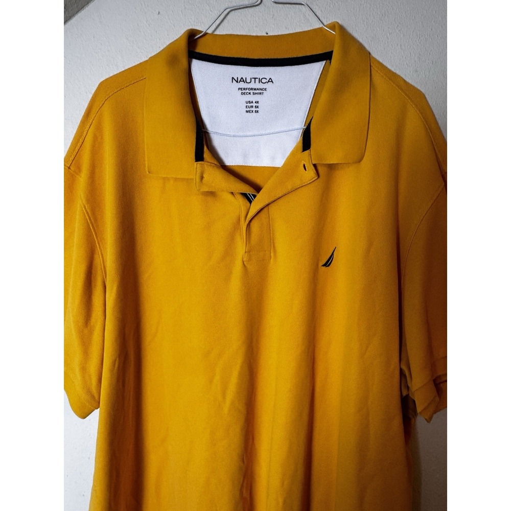 Nautica Performance Deck Shirt 4X Yellow Short Sleeve Polo Shirt